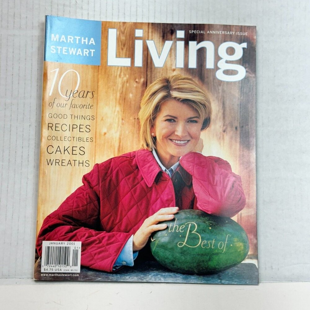 Martha Stewart LIVING Magazine 2001 January 10 Year Anniversary